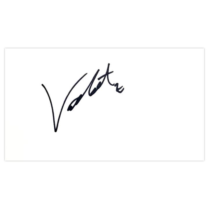 Signed Vangelis Moras White Card - Hellas Verona Autograph