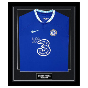 Signed Wesley Fofana Framed Shirt - Chelsea Icon