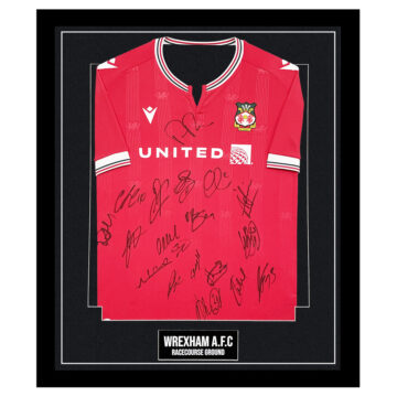 Signed Wrexham A.F.C. Framed Home Shirt - 'Racecourse Ground'