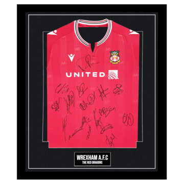 Signed Wrexham A.F.C. Framed Home Shirt - 'The Red Dragons'