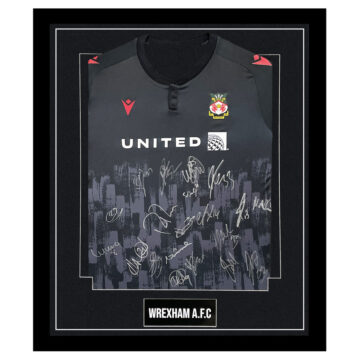 Signed Wrexham A.F.C. Framed Third Shirt - League Two Squad 2024