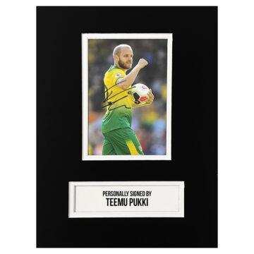 Teemu Pukki Signed Photo Display - 12x8 Norwich City Autograph