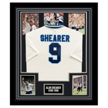 Autograph Alan Shearer Framed Shirt - Euro 1996 Icon