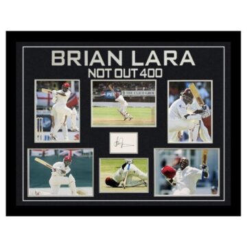 Autograph Brian Lara Photo Display - Framed Not Out 400 World Record