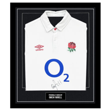 Autograph Owen Farrell Framed Shirt - England Rugby Icon