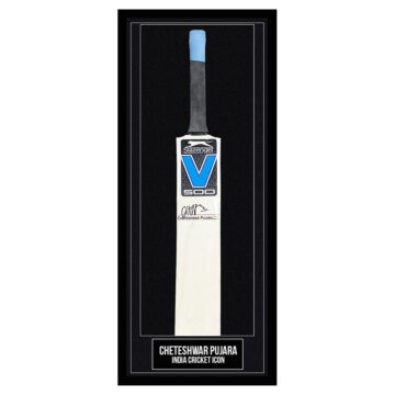 Cheteshwar Pujara Signed Framed Bat - India Cricket Icon