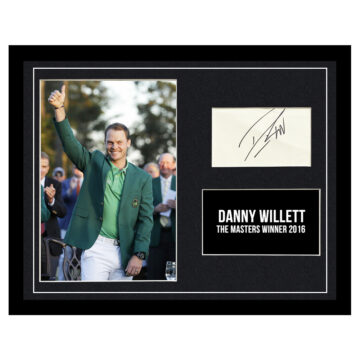 Danny Willet Signed Framed Photo Display - 16x12 The Masters Champion 2016