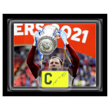 Marc Albrighton Signed Framed Captain Armband - FA Cup Winner 2021