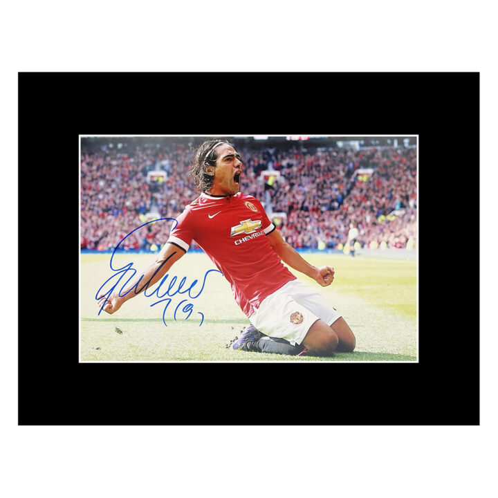 Radamel Falcao Signed Photo Display - 16x12 Manchester United Goal Celebration