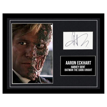 Signed Aaron Eckhart Framed Photo Display - Batman The Dark Knight