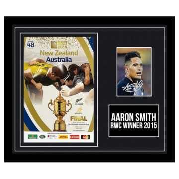 Signed Aaron Smith Framed Photo Display - 18x12 RWC Winner 2015