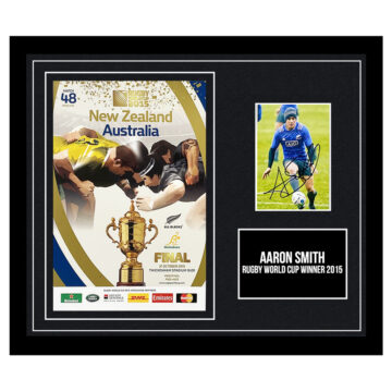 Signed Aaron Smith Framed Photo Display - 18x12 Rugby World Cup Winner 2015