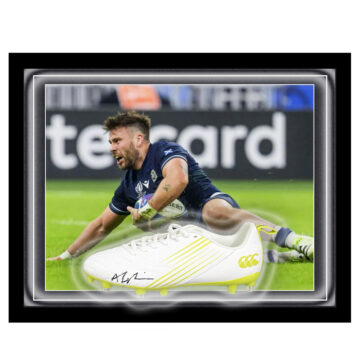 Signed Ali Price Boot Framed Dome - Scotland Rugby Icon