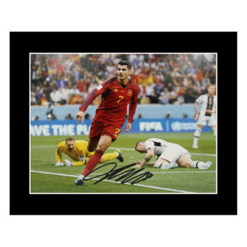 Signed Alvaro Morata Photo Display - 12x10 Spain Icon