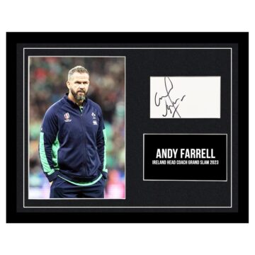 Signed Andy Farrell Framed Photo Display - Grand Slam 2023