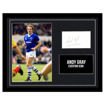 Signed Andy Gray Framed Photo Display - Everton Icon