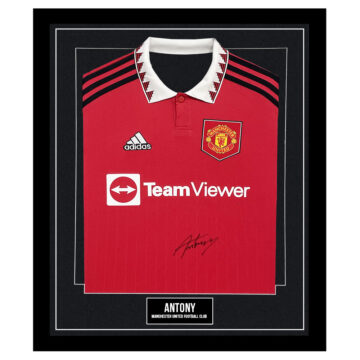 Signed Antony Framed Shirt - Manchester United Football Club