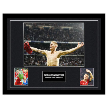 Signed Bastian Schweinsteiger Large Framed Photo Display - UCL Winner 2013