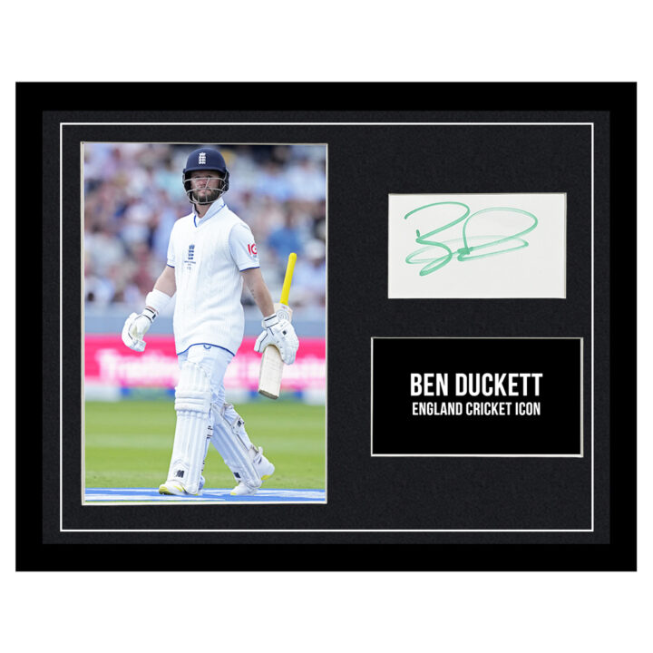 Signed Ben Duckett Framed Photo Display - 16x12 England Cricket Icon