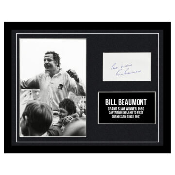 Signed Bill Beaumont Framed Photo Display - 16x12 Grand Slam 1980