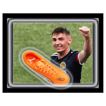 Signed Billy Gilmour Boot Framed Dome - Scotland Icon