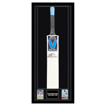 Signed Cheteshwar Pujara Framed Bat - India Cricket Icon