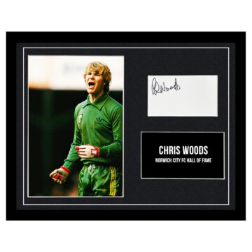 Signed Chris Woods Framed Photo Display - 16x12 Norwich City FC Icon