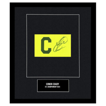 Signed Conor Coady Framed Captain Armband - EFL Championship 2024