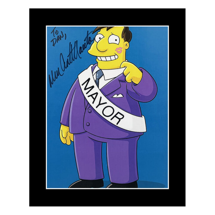 Signed Dan Castellaneta Photo Display - 12x10 Mayor Quimby Autograph