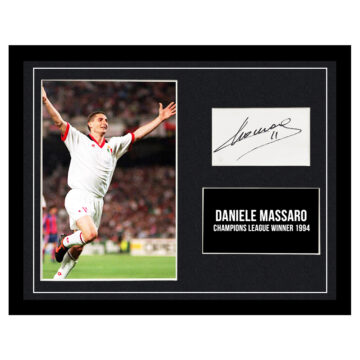 Signed Daniele Massaro Framed Photo Display - 16x12 UCL Winner 1994