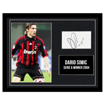 Signed Dario Simic Framed Photo Display - 16x12 Serie A Winner 2004