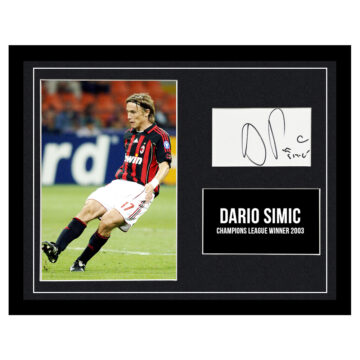 Signed Dario Simic Framed Photo Display - 16x12 UCL Winner 2003