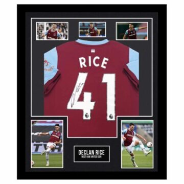 Signed Declan Rice Shirt Framed – West Ham United Autograph