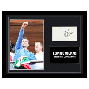 Signed Edoardo Molinari Framed Photo Display - 16x12 Ryder Cup Champion 2010