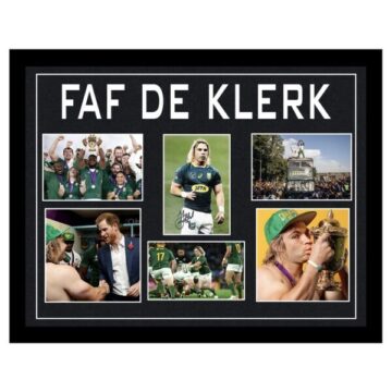 Signed Faf De Klerk Large Display Framed - Springboks Icon Autograph