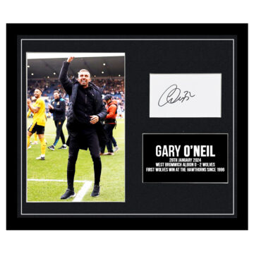 Signed Gary O'Neil Framed Photo Display - WBA 0-2 Wolves FA Cup 2024