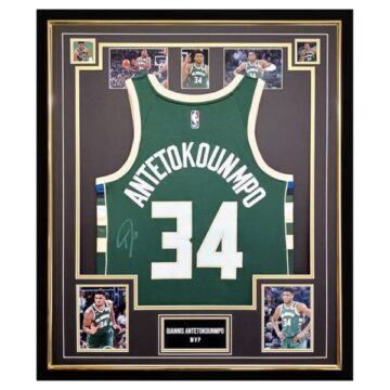 Signed Giannis Antetokounmpo Framed Jersey - Bucks MVP Shirt