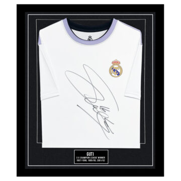 Signed Guti Framed Shirt - 3 x Champions League Winner