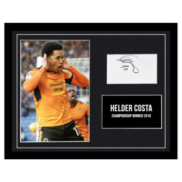 Signed Helder Costa Framed Photo Display - 16x12 Championship Winner 2018