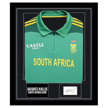 Signed Jacques Kallis Framed Display Shirt - South Africa Cricket Icon