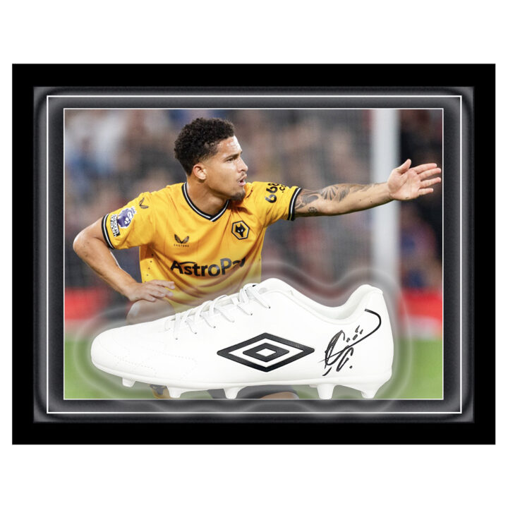 Signed Joao Gomes Boot Framed Dome - Wolves Icon