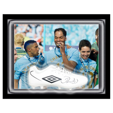 Signed Joleon Lescott Boot Framed Dome - Premier League Winner 2012