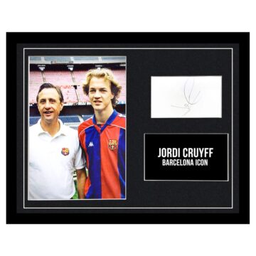 Signed Jordi Cruyff Framed Photo Display - Barcelona Icon