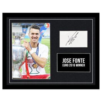 Signed Jose Fonte Framed Photo Display - 16x12 Euro 2016 Winner