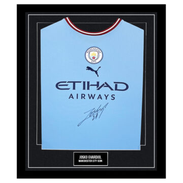 Signed Josko Gvardiol Framed Shirt - Manchester City Icon