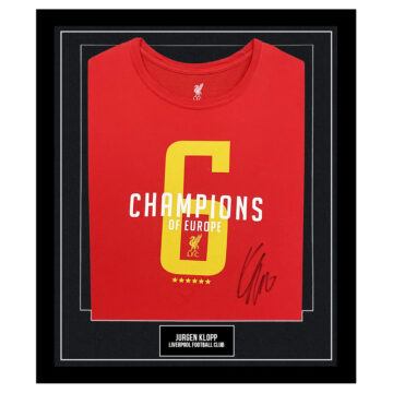 Signed Jurgen Klopp Framed Shirt - 6 x Champions Of Europe Autograph