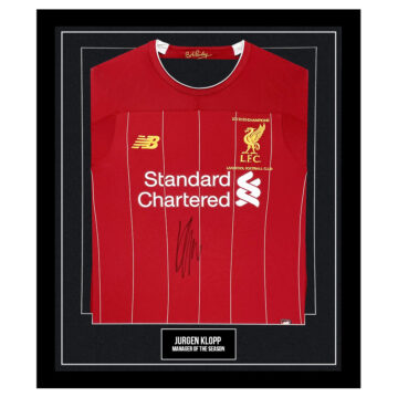 Signed Jurgen Klopp Framed Shirt - Premier League Manger Of The Season