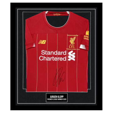 Signed Jurgen Klopp Framed Shirt - Premier League Winner 2020