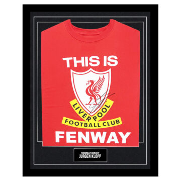 Signed Jurgen Klopp Framed Shirt - This Is Fenway Autograph