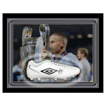 Signed Kalvin Phillips Framed Boot - Champions League Winner 2023